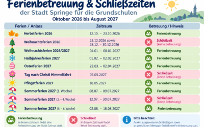 Ferienbetreuung & Schließzeiten 2026/27